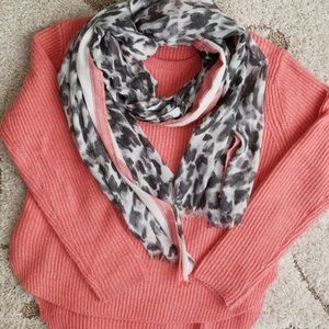 LOFT Coral Ribbed Sweater